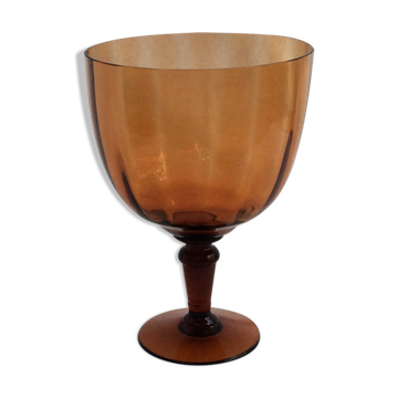 Amber colored glass vase