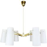 Italian glass chandelier in the shape of a star in the Stilnovo style, 1950s.