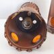 Pair of vintage 1970s brutalist suspensions in copper & orange plastic