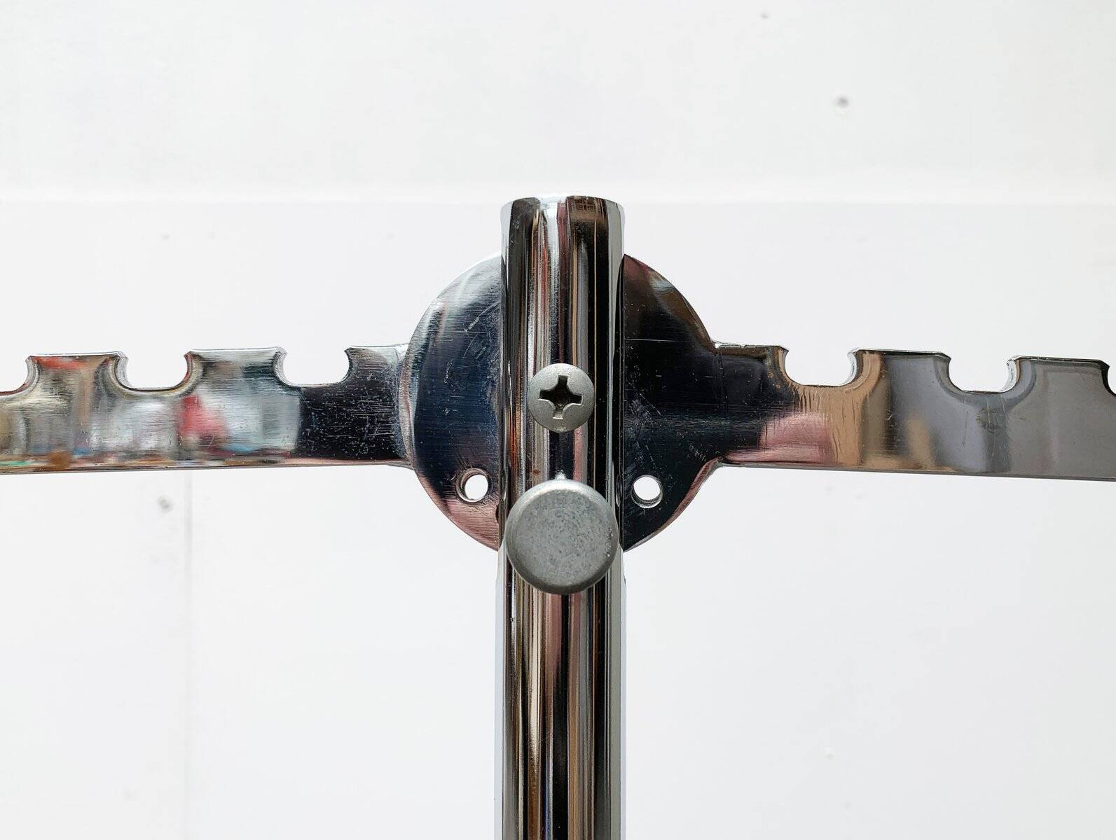 Mid-century German space age metal coat rack by Bremshey, Solingen