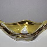 Yellow and clear crystal cup circa 1960