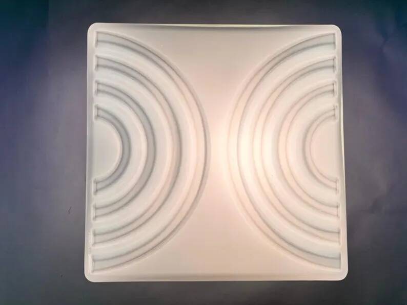 Mid-Century Milk Glass Flush Mount or Wall Light, Czechoslovakia, 1970s
