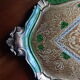 Venetian tray in wood decoration green and gold