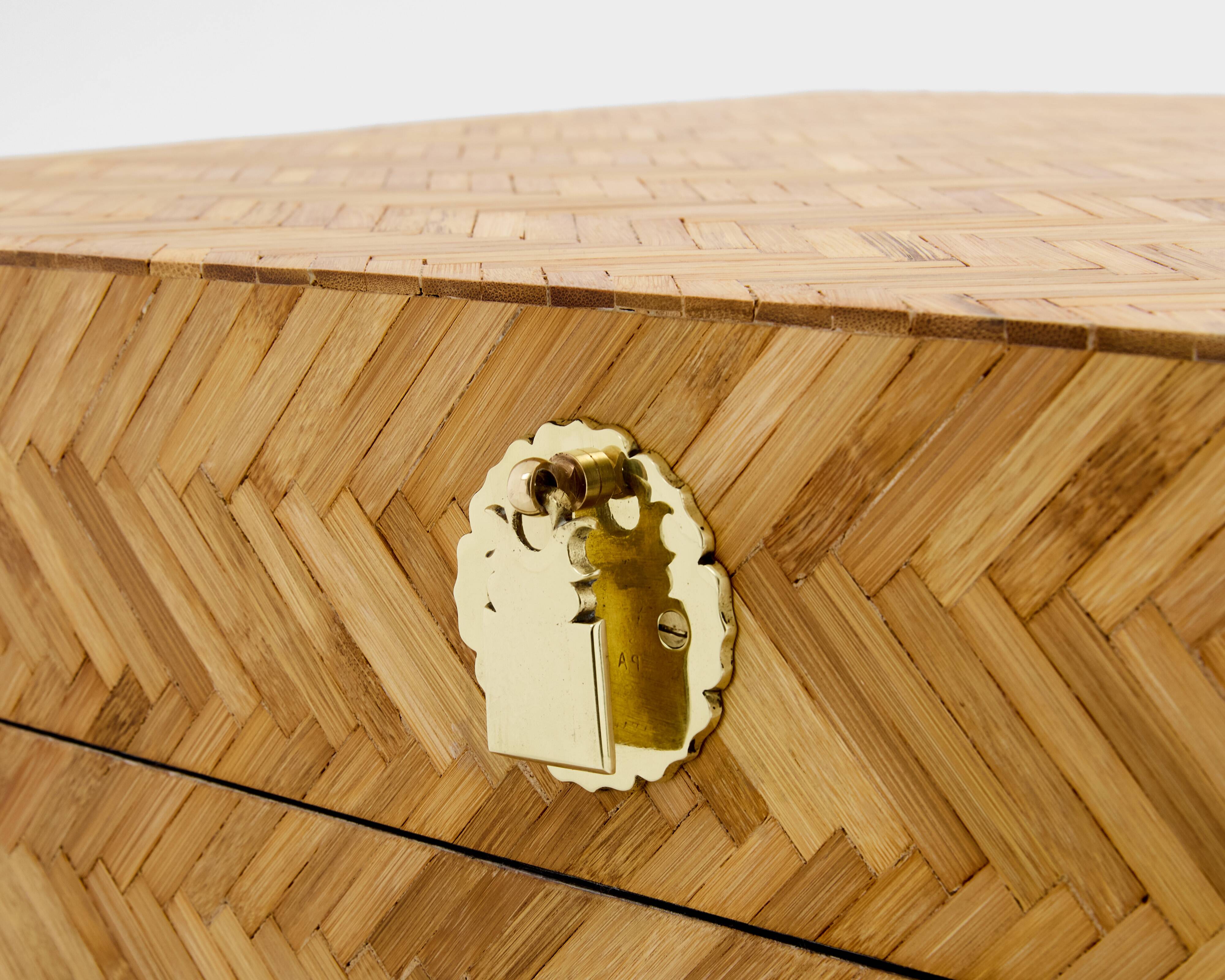 Bamboo and brass marquetry chest, Maison & Jardin Gallery, 1970