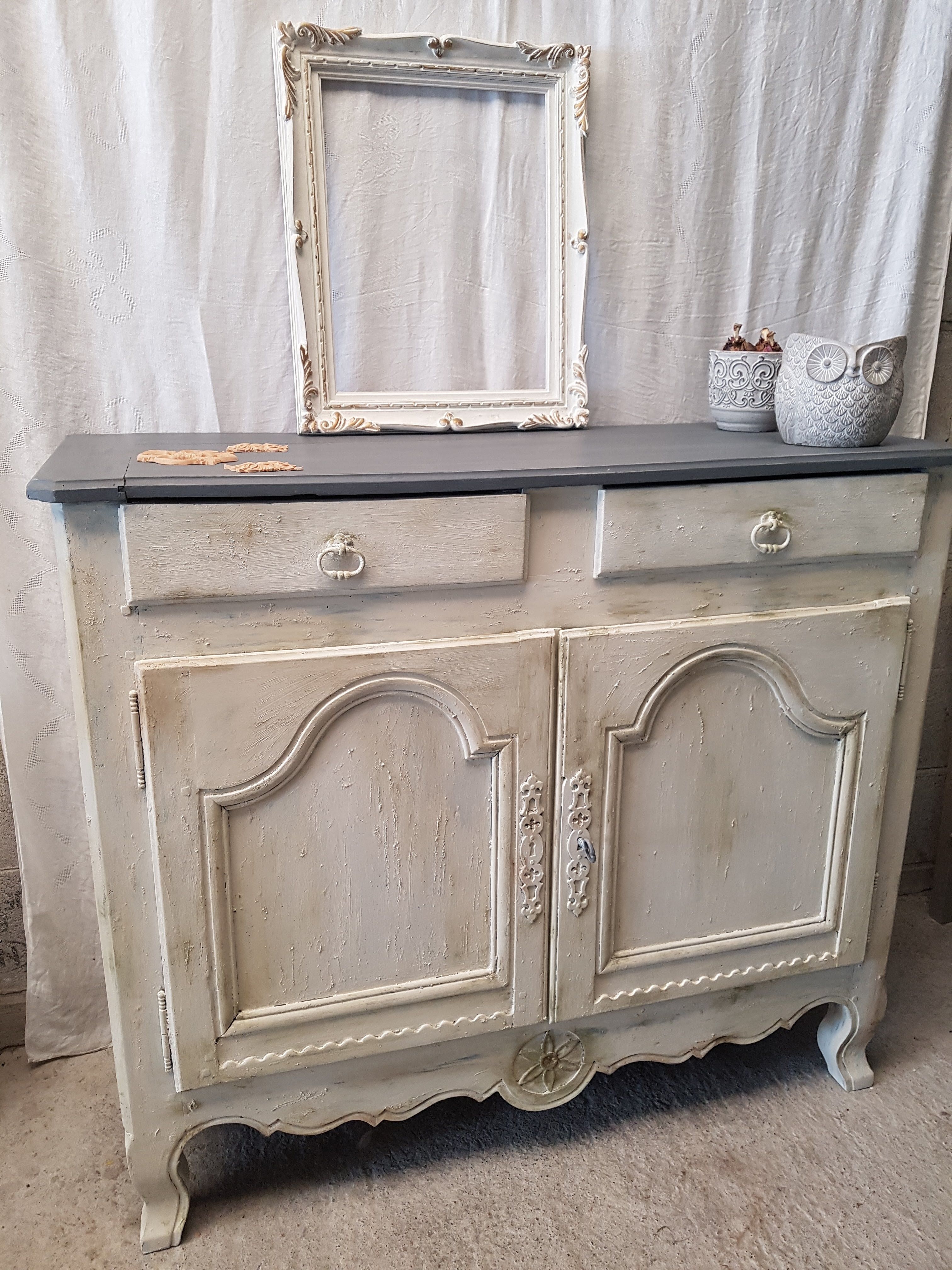 Furniture two doors and two drawers patinated