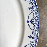 HB&Cie oval dish in blue ironstone, "Balzac" service