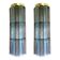 Set of 2 contemporary grey and light-blue "tronchi" murano glass wall sconce