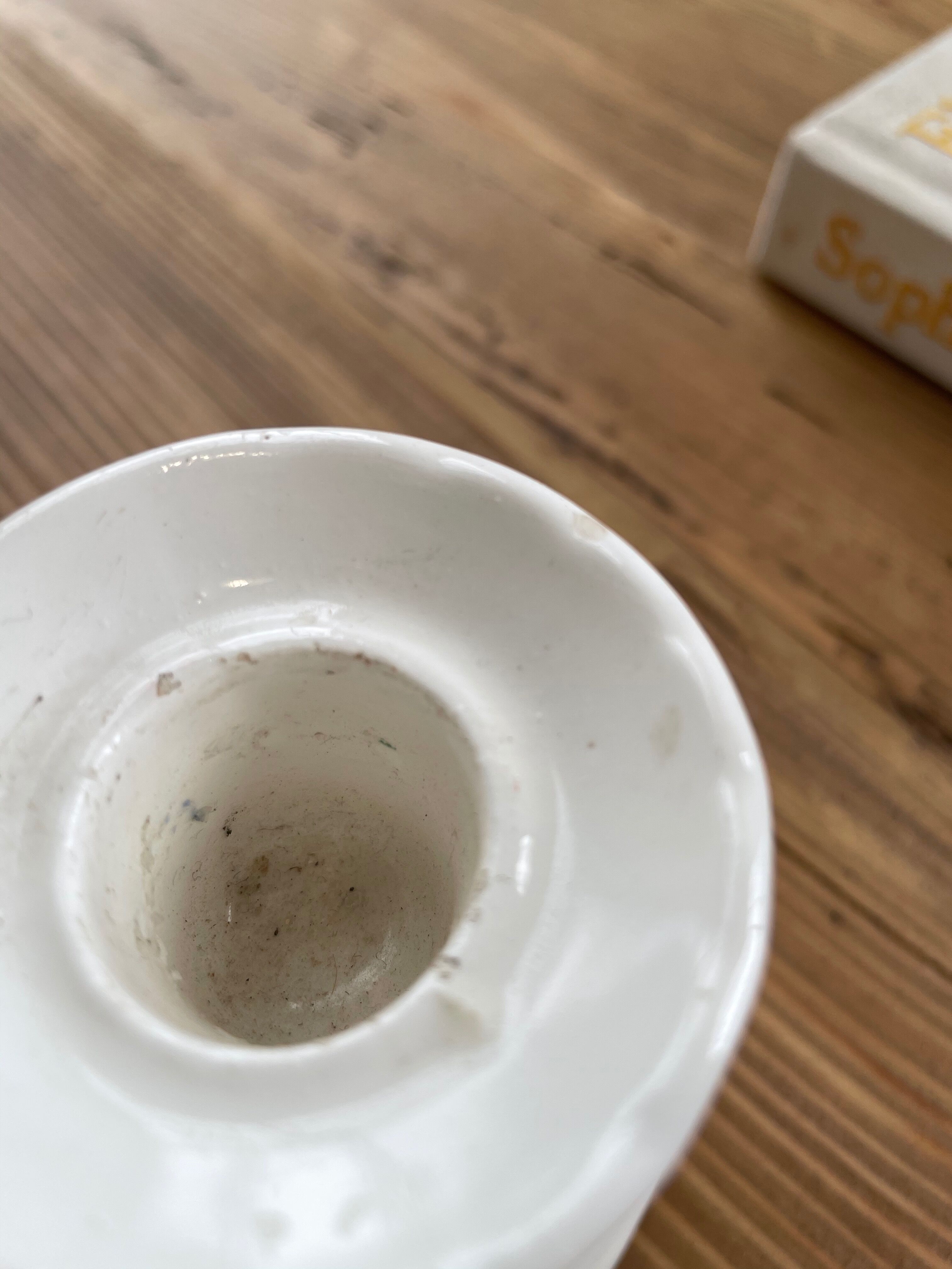 Vintage white ceramic candlestick