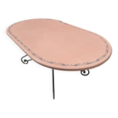 Oval table in enamelled lava from volvic