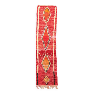 Long tapis couloir rouge en laine neuf 70x320 cm