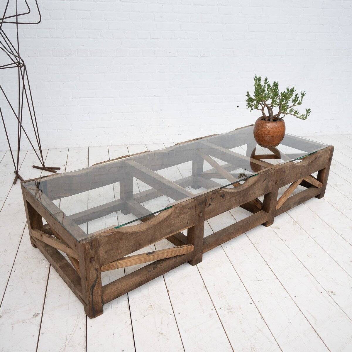 Grande table basse primitive, années 1900