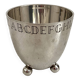 Art Deco tumbler in silver metal with alphabetical decoration