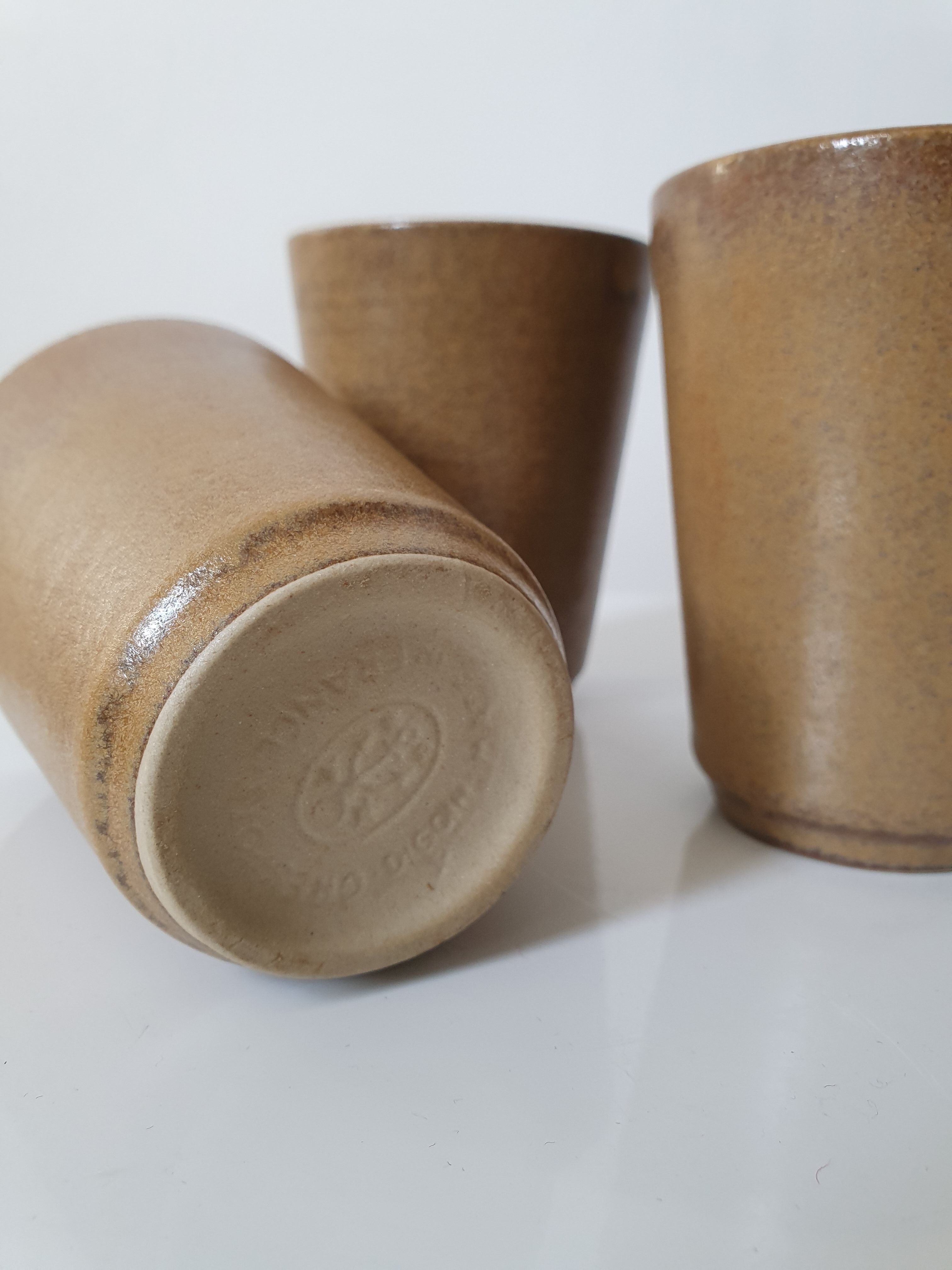 4 Digoin sandstone coffee cups