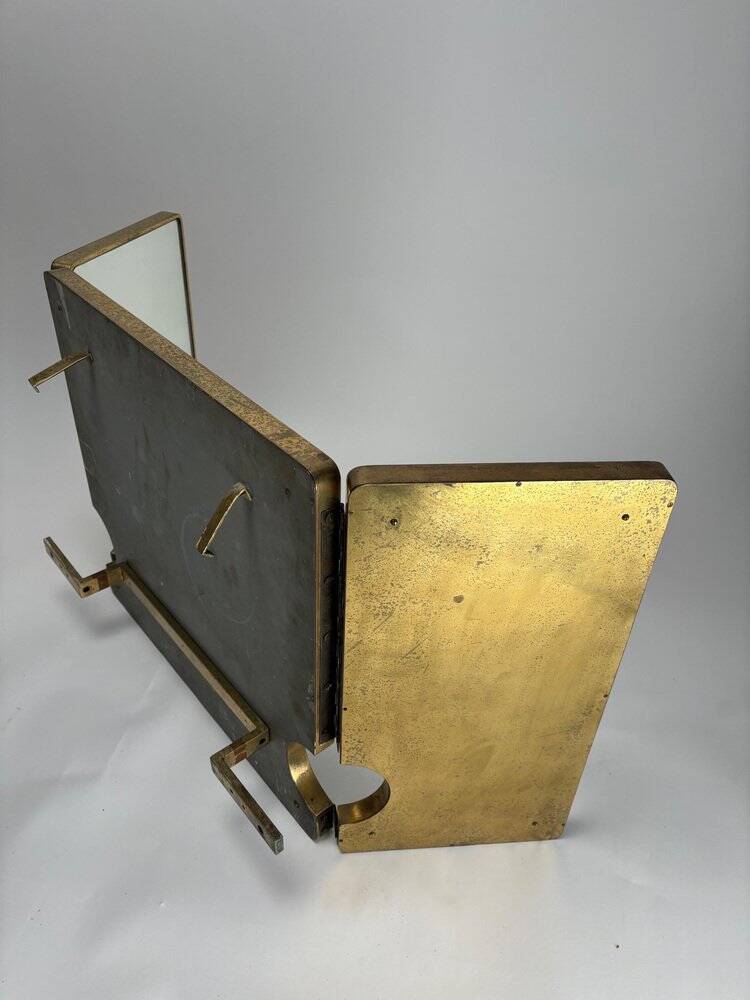 Large Mid-Century Modern Italian Brass Triple Mirror, 1950s
