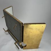 Large Mid-Century Modern Italian Brass Triple Mirror, 1950s