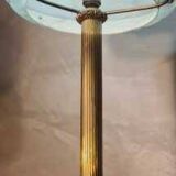 bronze and brass art deco lamp opaline marbled 45x30 with new electrics int