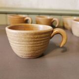 Set of 8 large vintage stoneware cups