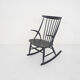 Black wooden rocking chair by Illum Wikkelso for Niels Eilersen model IW3, Denmark 1958
