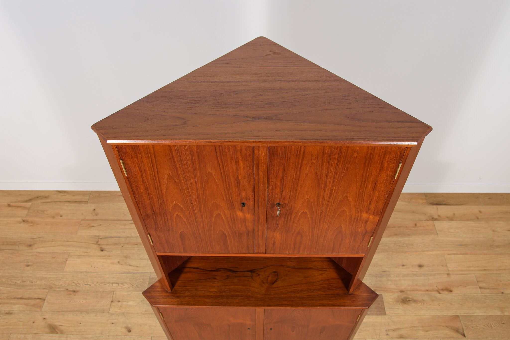 Mid-Century Corner Teak Cabinet, Denmark, 1960s