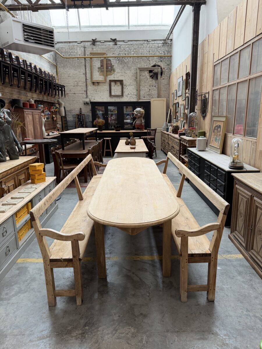 Pair of benches with backs from the early 20th century.