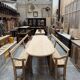 Pair of benches with backs from the early 20th century.