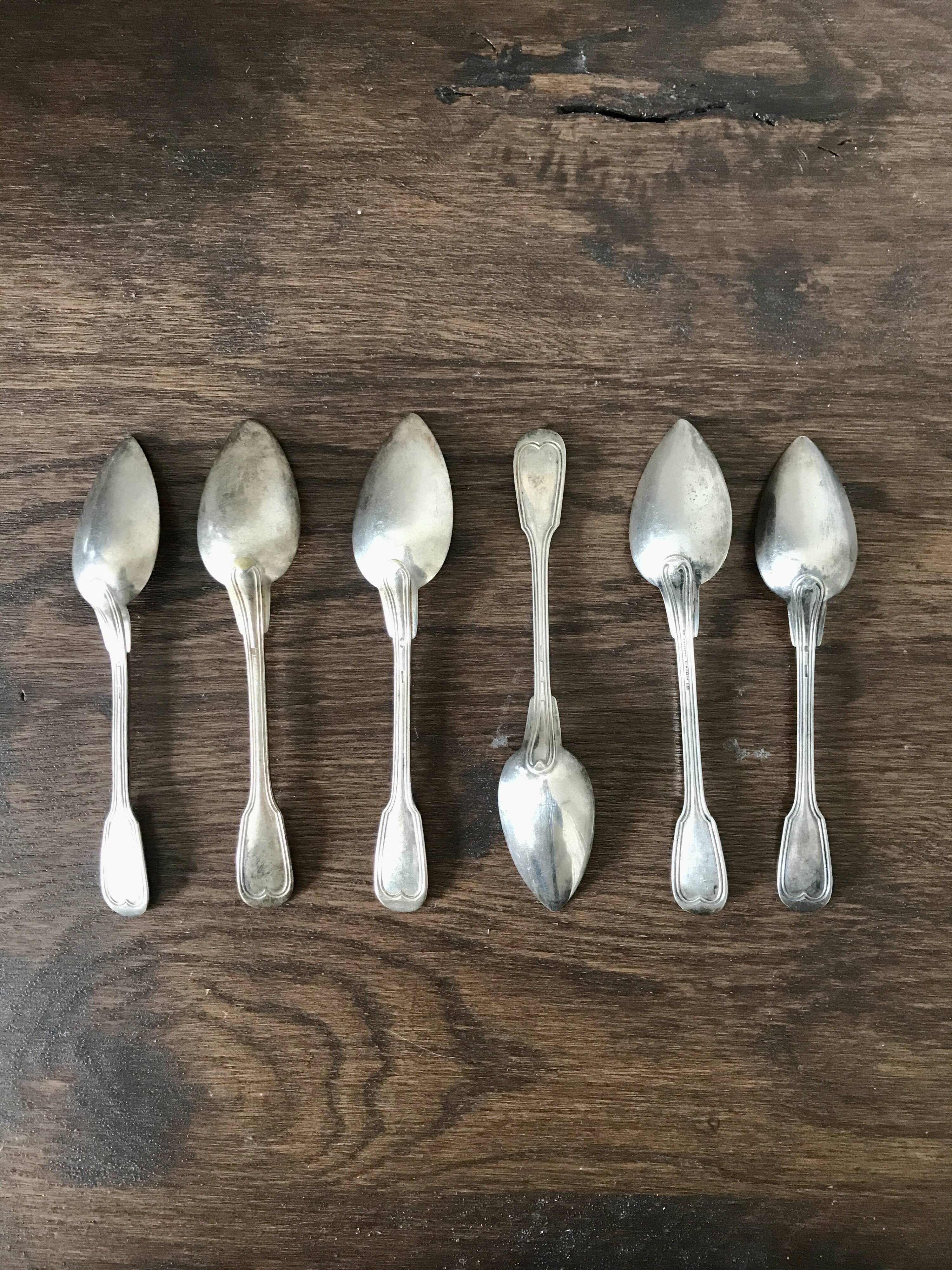 Set of 6 Christofle dessert spoons