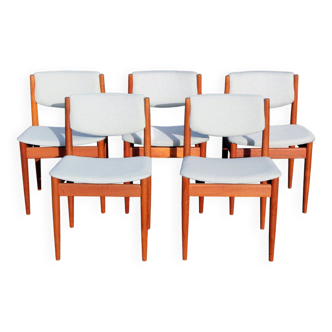 Set of 5 model 197 chairs by Finn Juhl for France&Søn, Circa 1960