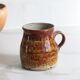 Ancient ceramic cream pot, pyrite stoneware, glazed from La Borne, France.