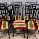 Set of 6 Vintage chairs in black lacquered wood circa 1970