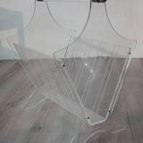 Vintage plexiglass magazine rack France 1980s
