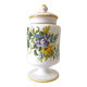 Apothecary pot Rhubarbe signed Lallier earthenware of art of Moustiers