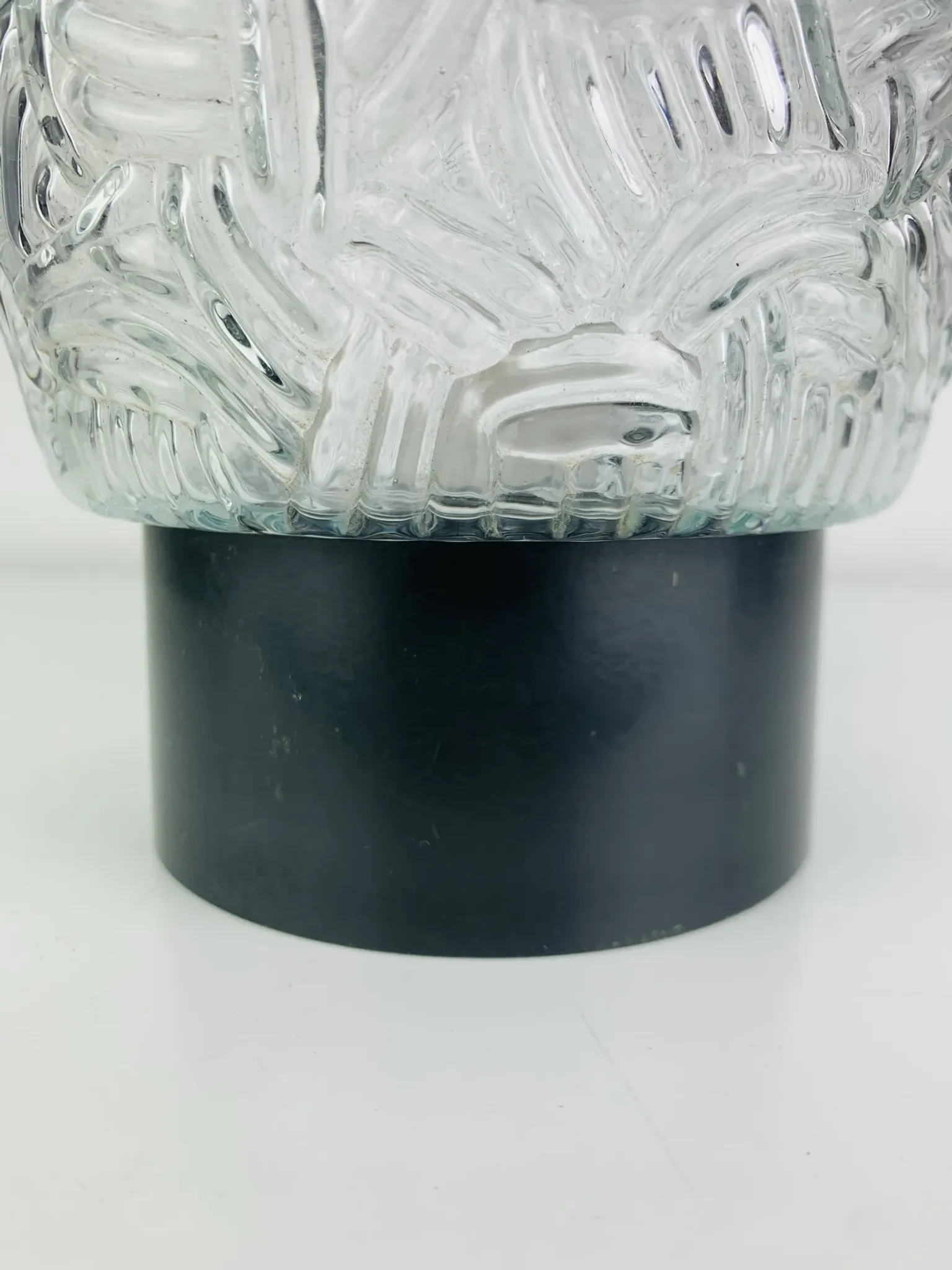 Moulded glass wall light from the 1950s, ceiling light.
