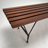 Mid-Century Bench in Iron and Brass, 1950s