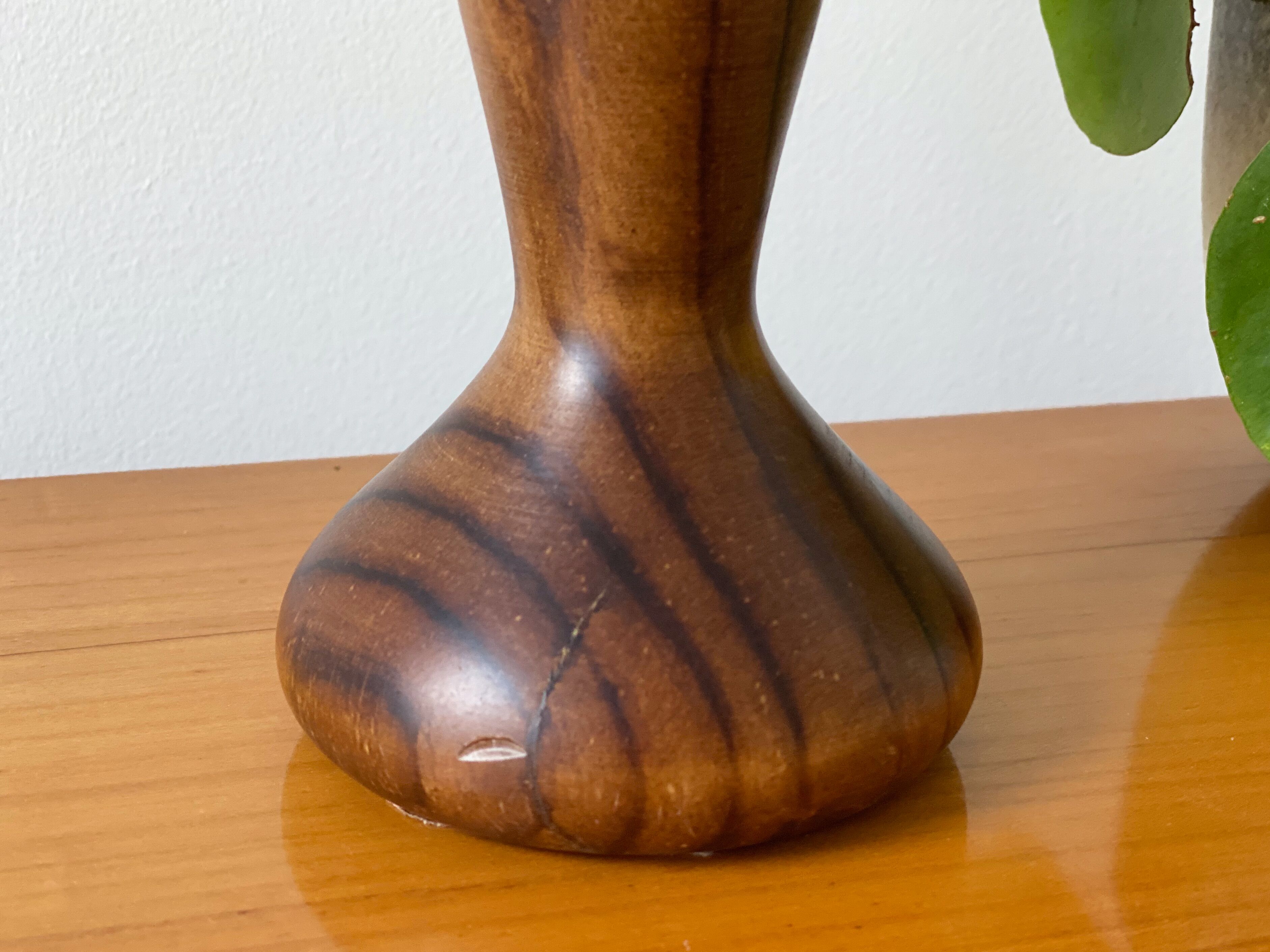 Mid Century wooden table lamp base teak & rosewood