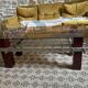 Mid Century 60s 70s glass wood and chrome coffee table