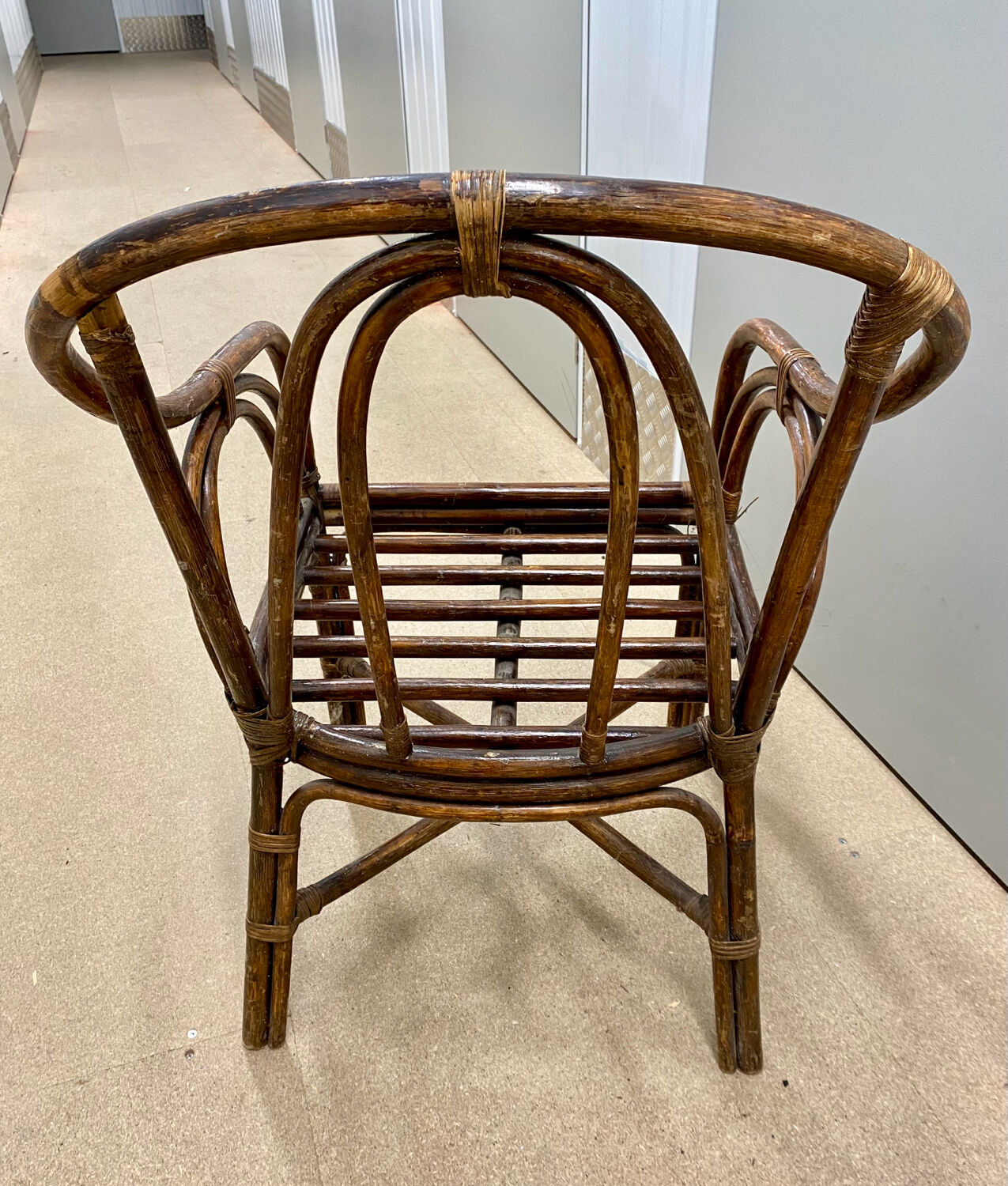 Vintage rattan armchair (1960s)