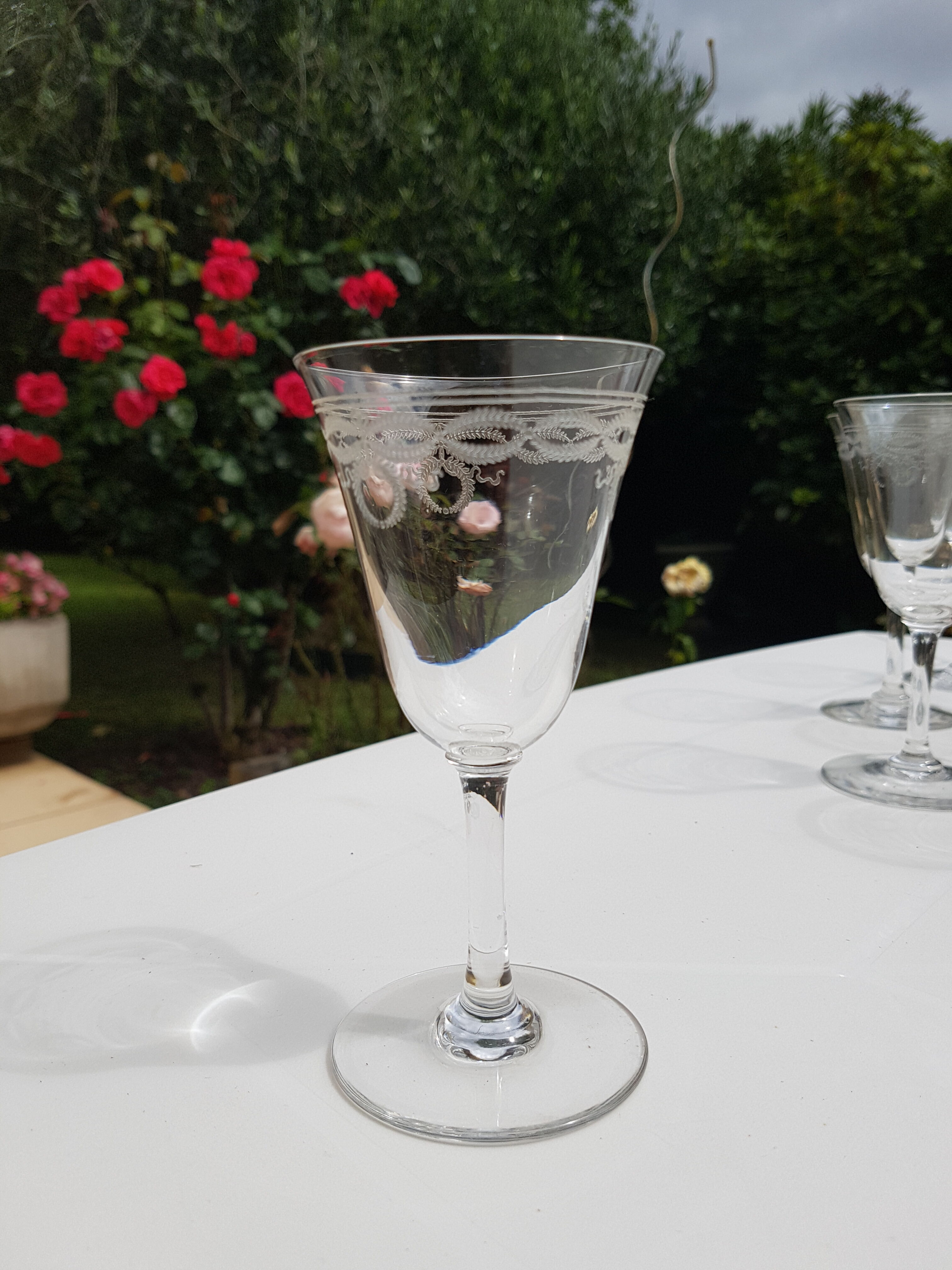 Set of 11 crystal wine glasses 1930s