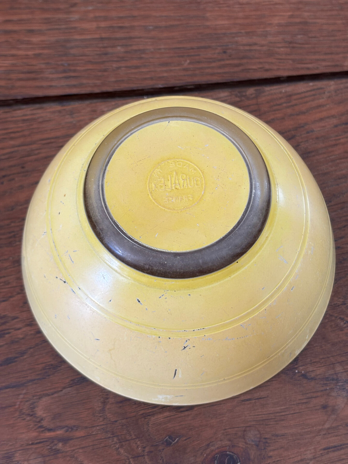 Vintage yellow glass bowl Duralex