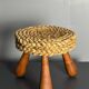 Midcentury French braided rope stool by Audoux & Minet, 1950s