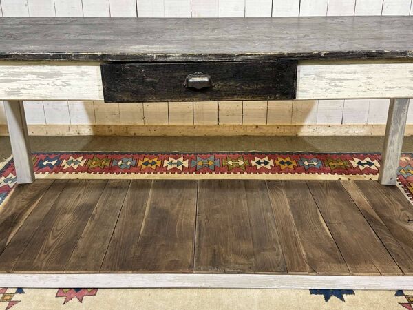 Table de drapier des années 1930 en sapin et châtaignier