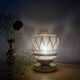 Vintage art deco globe table lamp in pink and gold glass