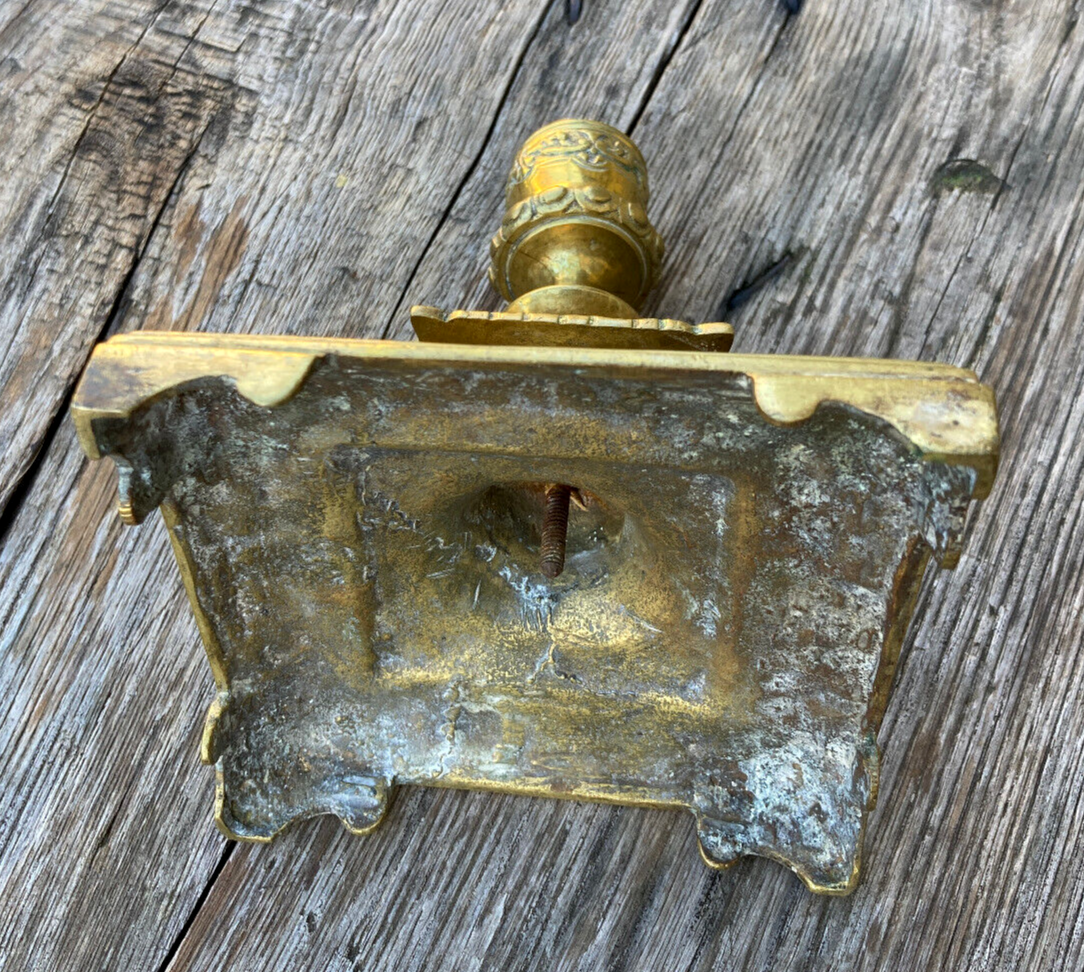 Gilded bronze candle holder, Asian fish decoration, China