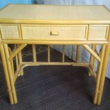 Rattan and bamboo desk or console