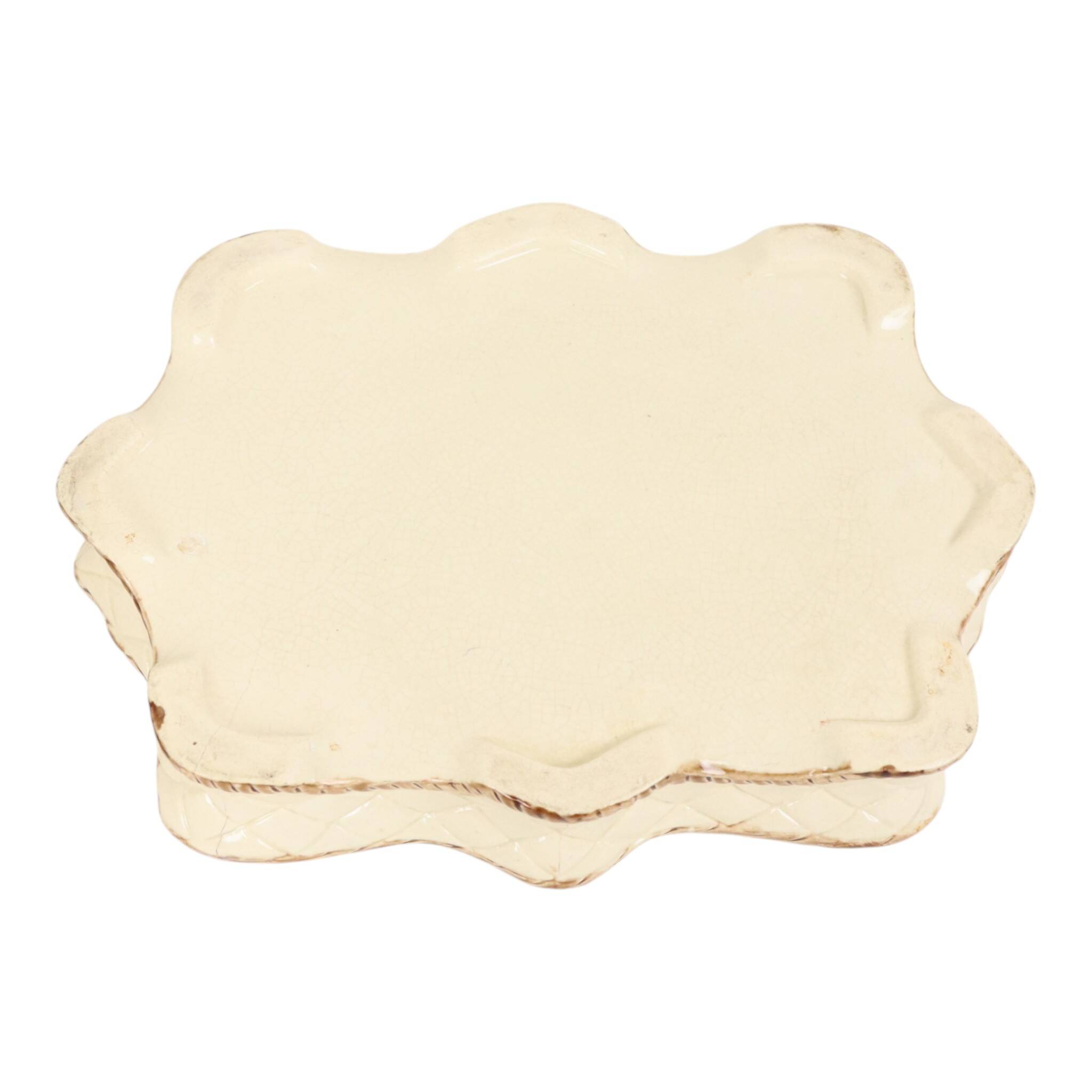 Antique French Majolica Earthenware Asparagus Plate, 19th Century