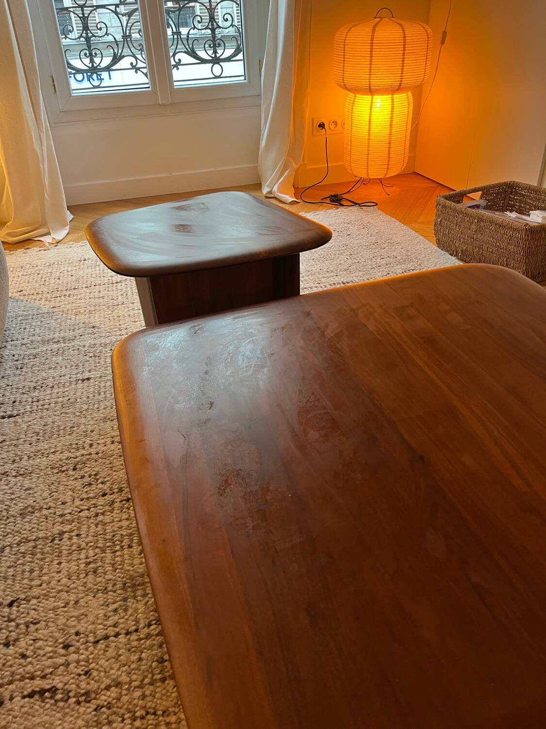 Oak wood coffee table