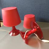 Red ikea lamps
