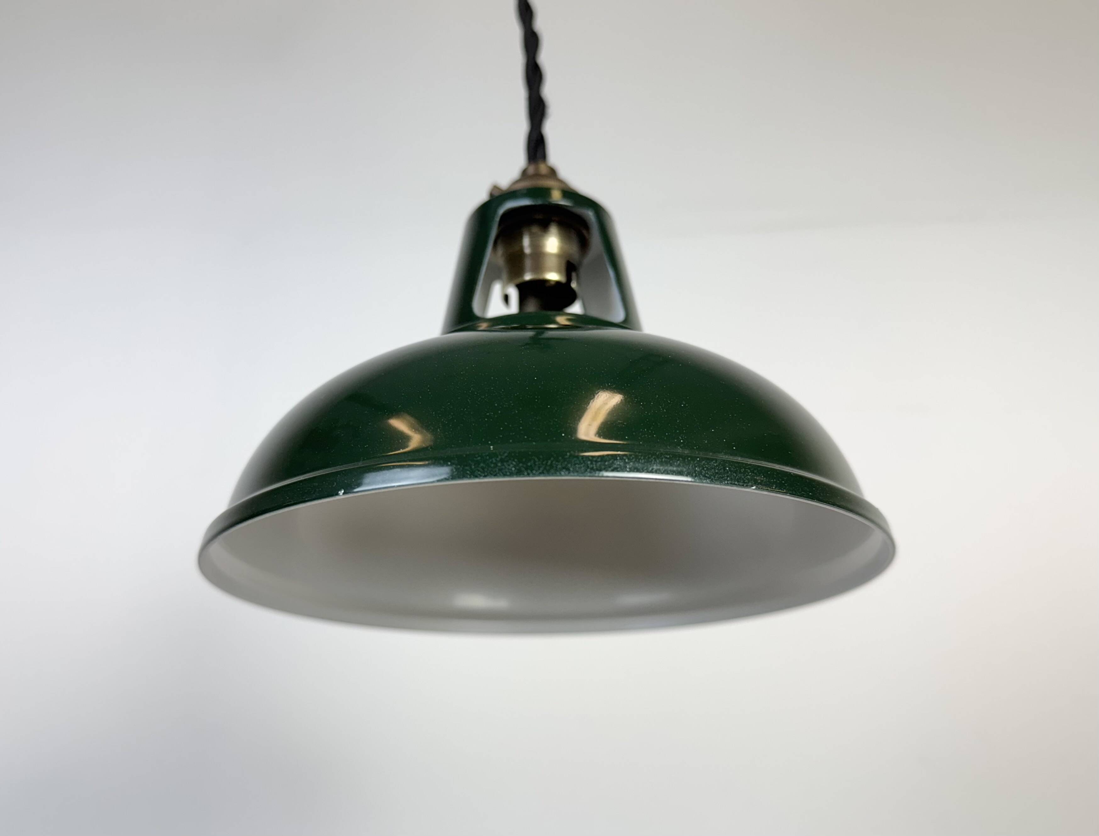 Vintage Industrial Green Painted Ceiling Lamp, 2000s