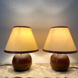 Pair of bedside lamps foot ball