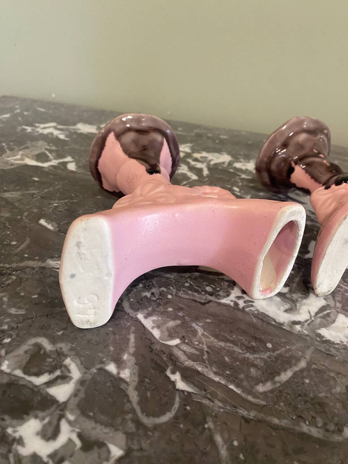 Pair of ceramic candlesticks