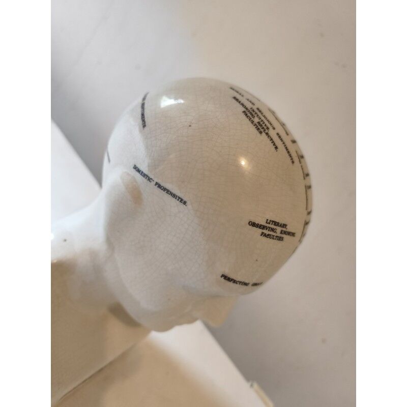 Cracked earthenware phrenology bust by Fowler